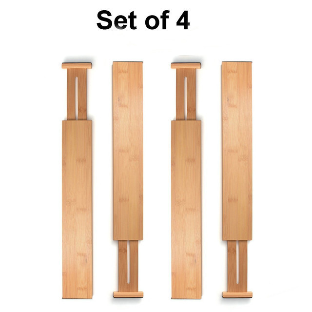 Useful expandable adjustable Bamboo Deep Kitchen Drawer Dividers from fuboo