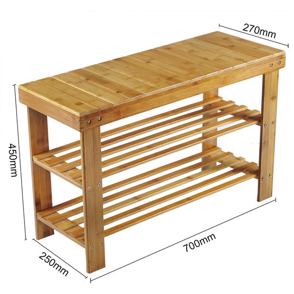 2-tier bamboo Shoe Rack Bench