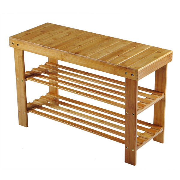 2-tier bamboo Shoe Rack Bench