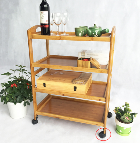 multiple shelves drink food car on wheels Bamboo Restaurant cart serving trolley