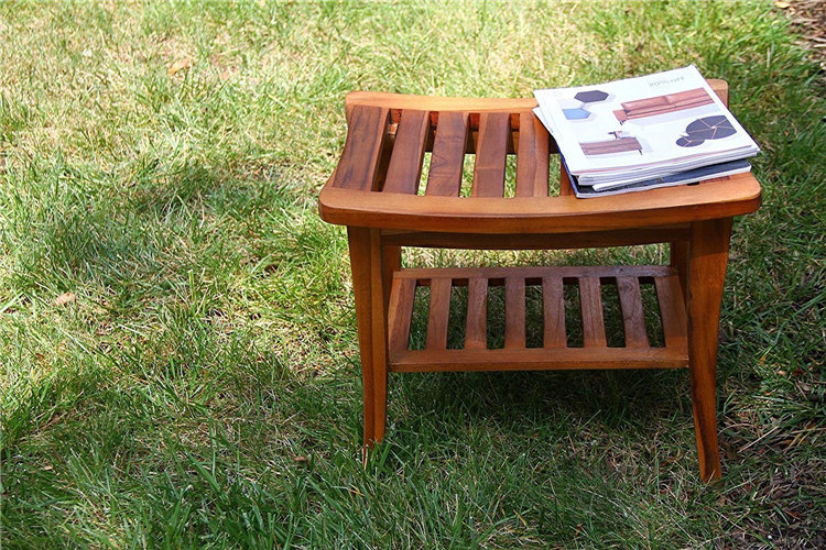 Teak Indoor Outdoor Patio Garden Yard Bath Shower Spa Waterproof Stool Bench