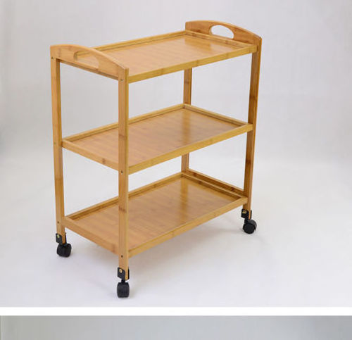 multiple shelves drink food car on wheels Bamboo Restaurant cart serving trolley