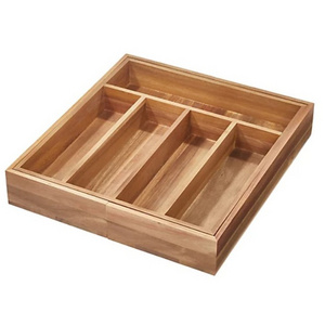 Wood acacia Expandable Adjustable Kitchen Cutlery Tray Drawer Organizer Cutlery Organizer