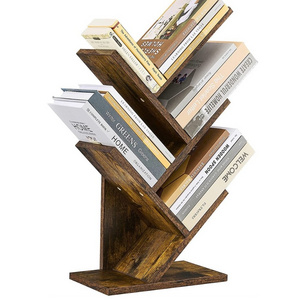 4 Tier Tree Bookshelf, 4 Shelf Bookcase,wood  Modern Book Storage rack