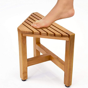 Solid Teak Shower/Bath/Spa Corner Foot Stool