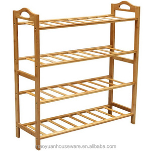 4-Tiers Customized size  Bamboo Shoe Rack Wholesale