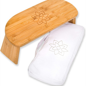 bamboo Folding Meditation Bench Portable Cross Legged or Kneeling yoga Stool