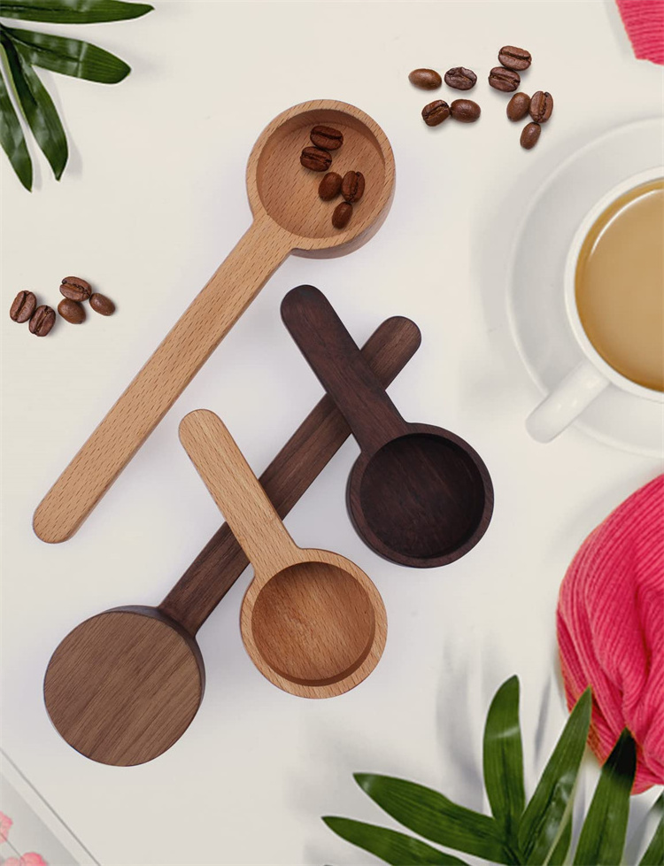 beech Wooden Coffee Spoon, Coffee Scoop Measuring for Coffee Beans