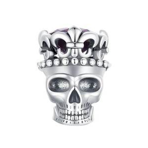 Exquisite Skull DIY Beads S925 Sterling Silver Loose Beads Festival Halloween Jewelry Beads