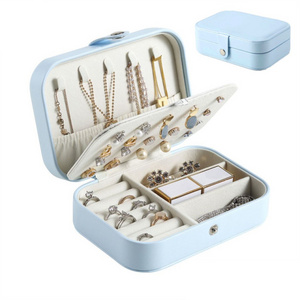 Women Girls Organizer Earring Ear Stud PU Leather Portable Jewel Case Packaging Gift Boxes Travel Jewelry Box