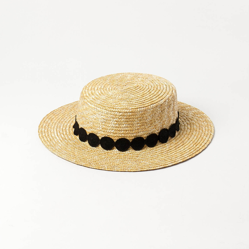 New Arriving Eco Friendly Summer Vacation Straw Hat Outdoors Beach Tourism Raffia Straw Hat Women Lace Sweet Sunshade Hat