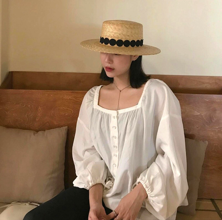 New Arriving Eco Friendly Summer Vacation Straw Hat Outdoors Beach Tourism Raffia Straw Hat Women Lace Sweet Sunshade Hat