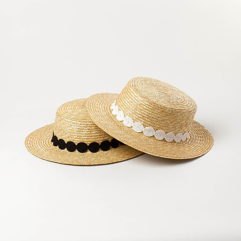 New Arriving Eco Friendly Summer Vacation Straw Hat Outdoors Beach Tourism Raffia Straw Hat Women Lace Sweet Sunshade Hat