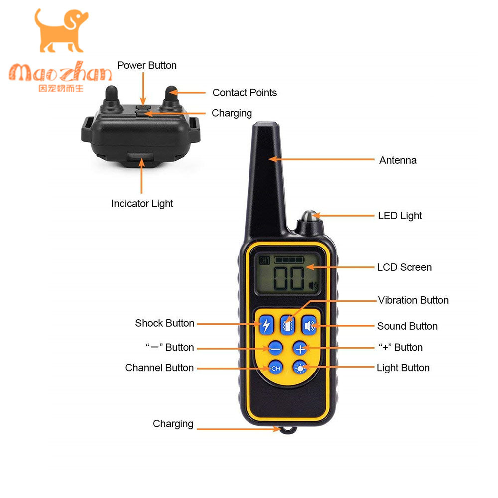 Hot Seller Dog Shock Training Collar Rechargeable Remote Dog Slave Training Collar Safety Bark Control Collars