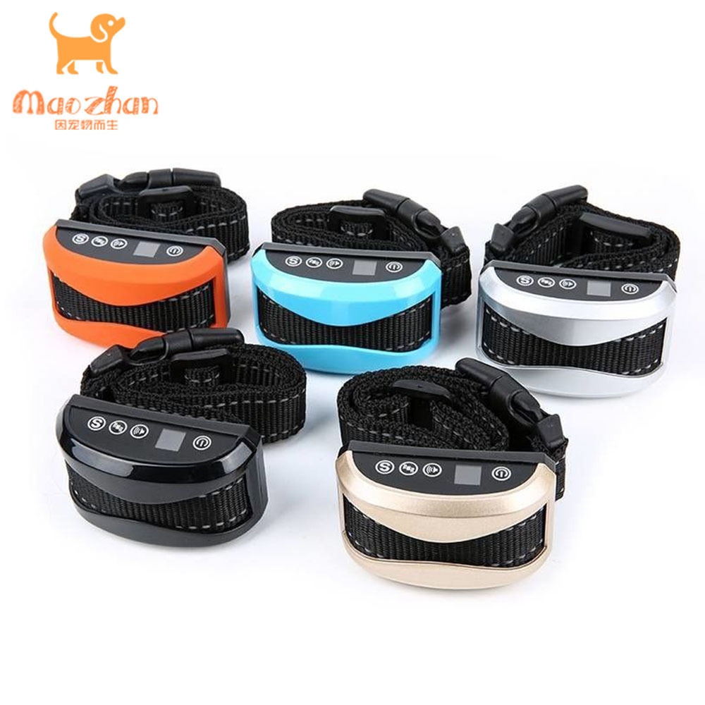 New Version Adjustable Sound+Vibration+Shock with USB Rechargeable Battery Humane Dog Barking Collar