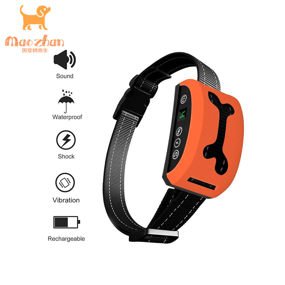 New Version Adjustable Sound+Vibration+Shock with USB Rechargeable Battery Humane Dog Barking Collar