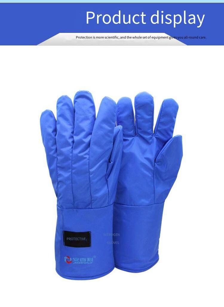 48cm cryogenic gloves  blue liquid nitrogen handling cryogenic hand gloves