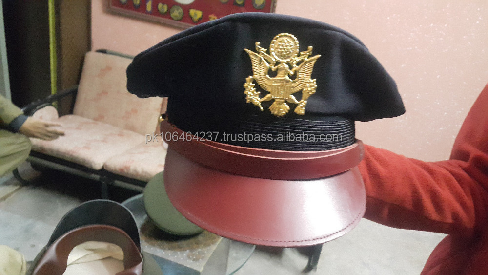 OEM Customer Logo Wholesale Professional High Quality 100% Wool Outdoor Men's Uniform Hats