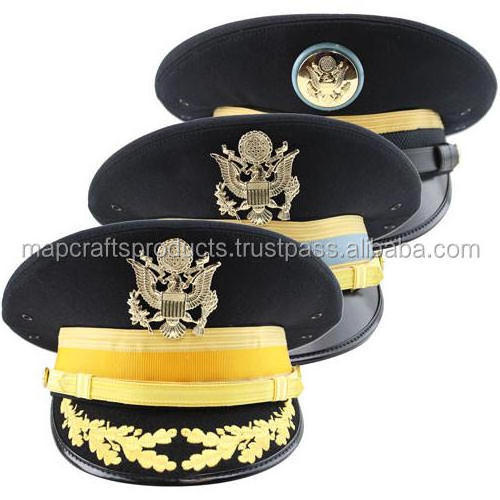 OEM Customer Logo Wholesale Professional High Quality 100% Wool Outdoor Men's Uniform Hats