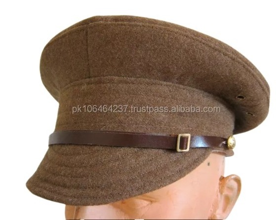 Wholesale Custom High Quality 100% Woolen Handmade Embroidery Logo WW1 British Trench Hats