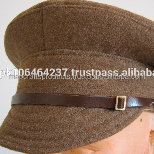 Wholesale Custom High Quality 100% Woolen Handmade Embroidery Logo WW1 British Trench Hats