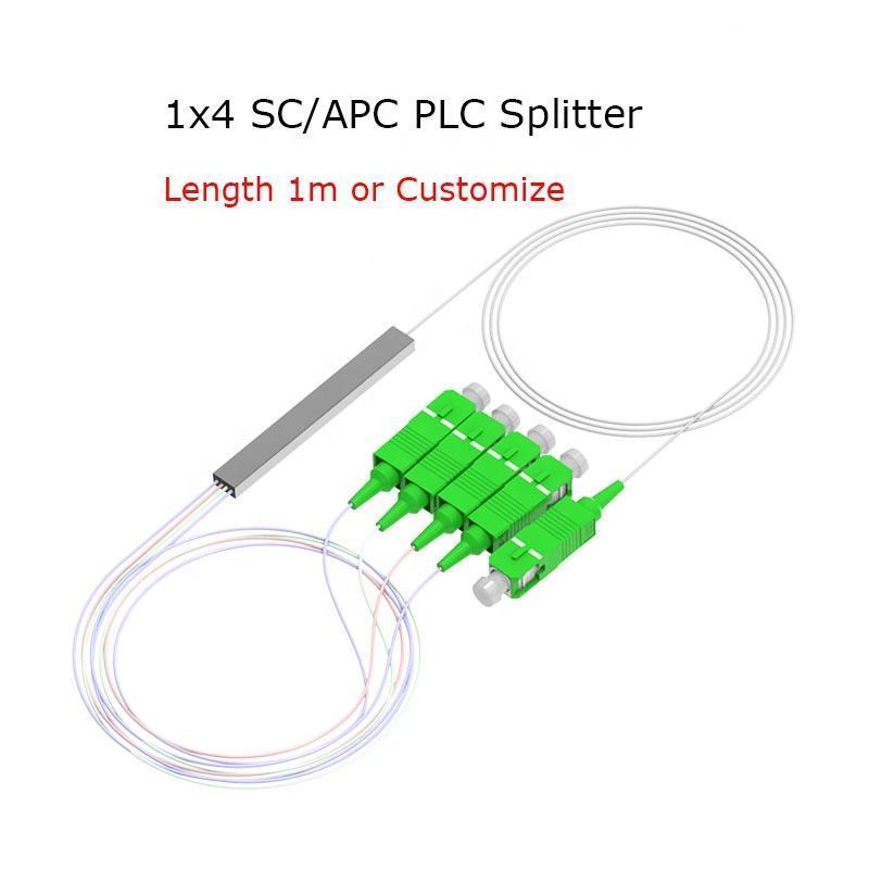 FTTH Optical PLC Splitter 1x8 SC APC Steel Tube Bare Micro Mini Type Optic Single Mode Fiber PLC Splitter