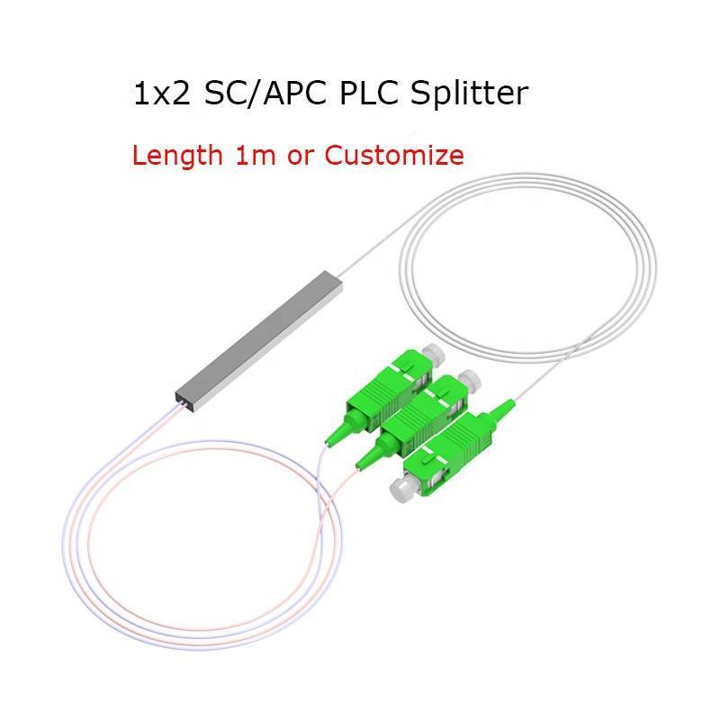 FTTH Optical PLC Splitter 1x8 SC APC Steel Tube Bare Micro Mini Type Optic Single Mode Fiber PLC Splitter