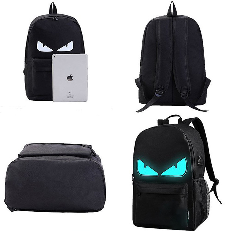 Lightweight luminous led light backpack flash bag laptop backpack with usb chargeing port