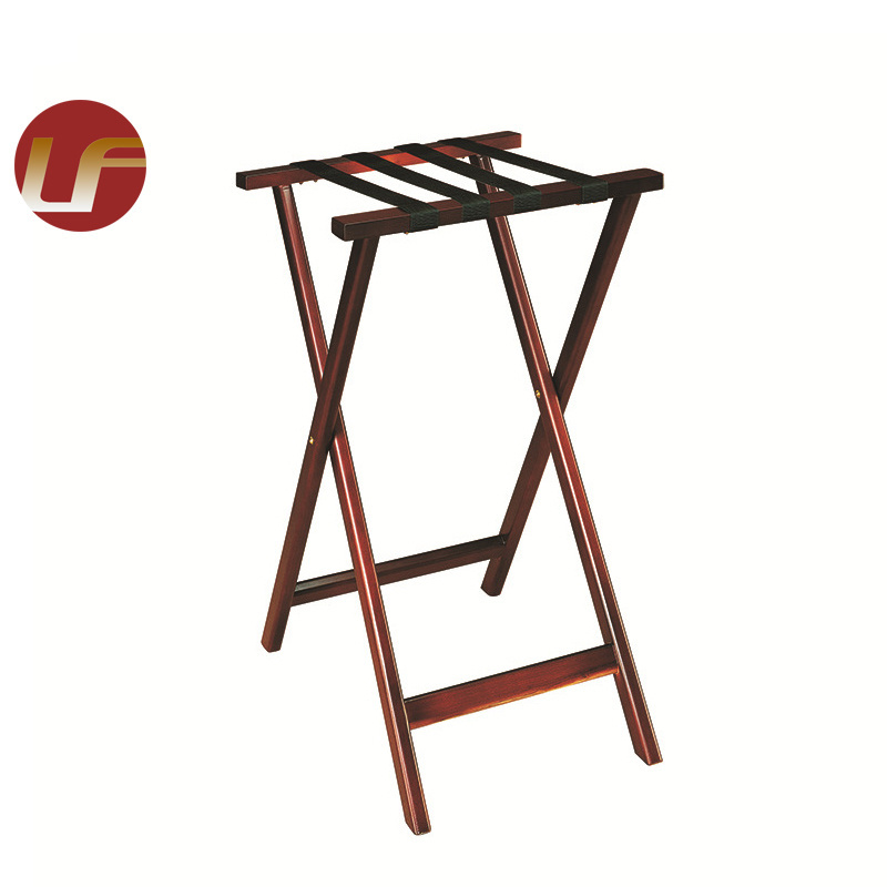 Hotel Guestroom Solid Wooden Foldable Hotel Luggage Rack For Hotel Room