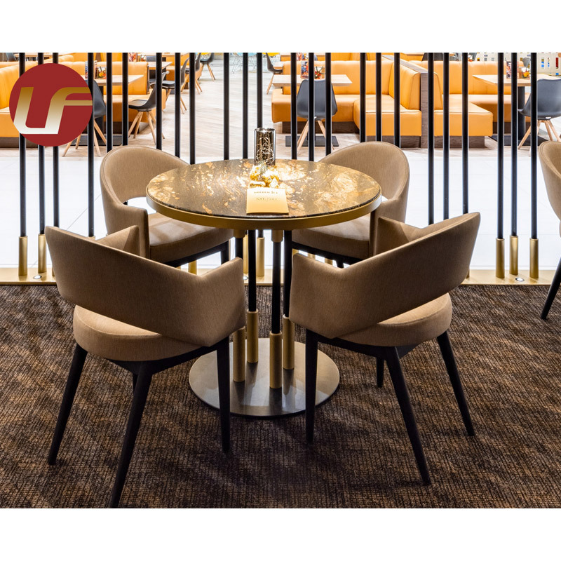 Luxury modern cafe velvet booth seating fast food restaurant tables and chairs set