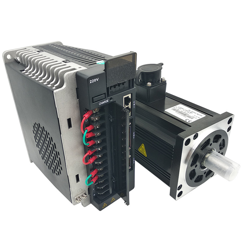 220VAC single/three phase 2.2KW 2000RPM 9.55N.m 5000 line encoder AC servo motor with brake