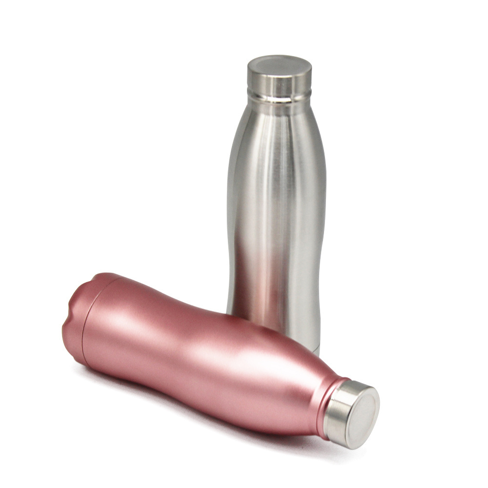 Thermo Eco-Friendly 500ml Custom Color Double Wall Stainless Steel Cola Shaped Vacuum Insulated Sport Water Bottle chilly bottle