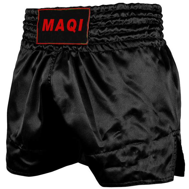 Wholesale custom logo newest sublimated design muay thai shorts 4 way stretch quick dry black ufc mma fight short