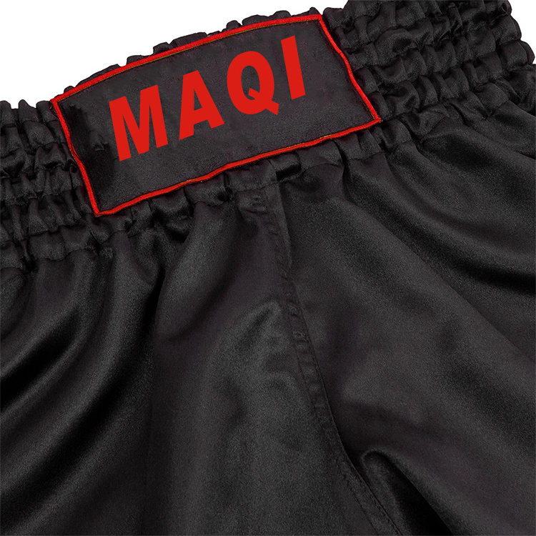 Wholesale custom logo newest sublimated design muay thai shorts 4 way stretch quick dry black ufc mma fight short