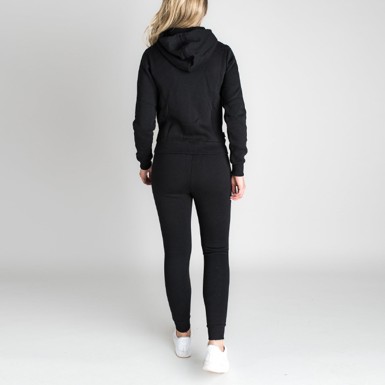 Wholesale custom logo fitness 2 piece tracksuits no brand blank grey women velour tracksuit set