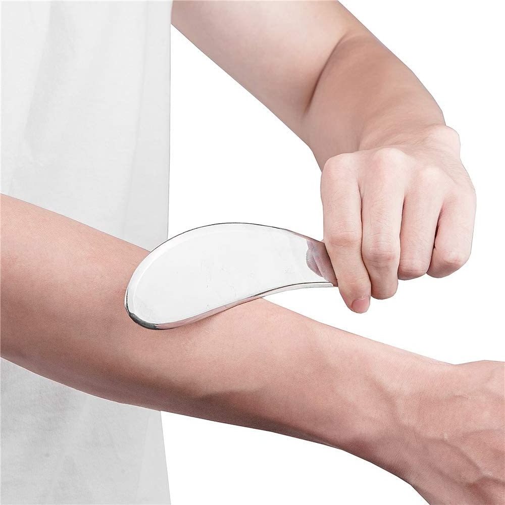 Medical Grade Stainless Steel Gua Sha Guasha Massage Soft Tissue Therapy Used for Back Legs Arms Neck Shoulder (D)