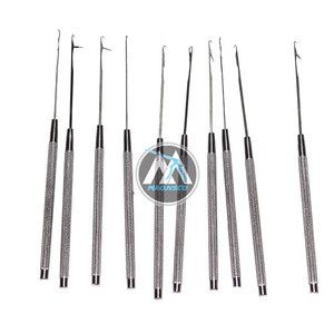 Professional hair extension  puling needles set of 10 pcs with grooved handle 6inches long pulling needle