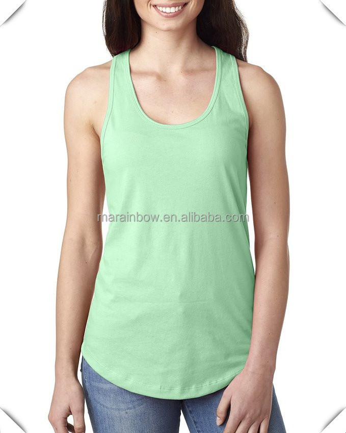 60% combed ringspun cotton 40% polyester lightweight jersey womens fitness Racerback Tank tops custom wholesale