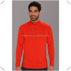 Men's custom performance breathable Golf Long Sleeve 1/4 quarter Zip Pullover wholesale, sports and gym 1/4 zipper tops