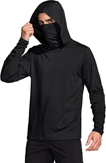 Wholesale Solid Plain Blank Performance Outdoor Polyester UV Long Sleeve Lightweight Mouth Hoodie Fishing Shirts outdoor jerseys