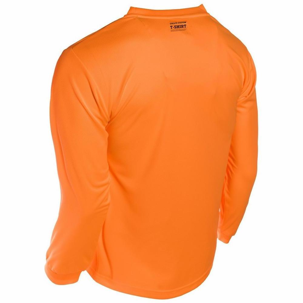 wholesale Microfiber Long Sleeve T-Shirt ,neon green and Orange Safety Shirt custom with Left chest pocket, UV Fishing shirts