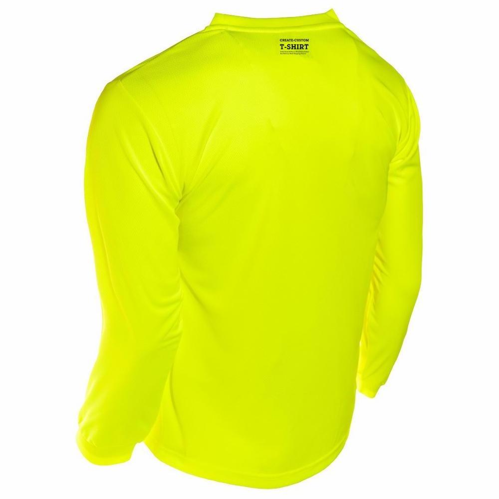 wholesale Microfiber Long Sleeve T-Shirt ,neon green and Orange Safety Shirt custom with Left chest pocket, UV Fishing shirts