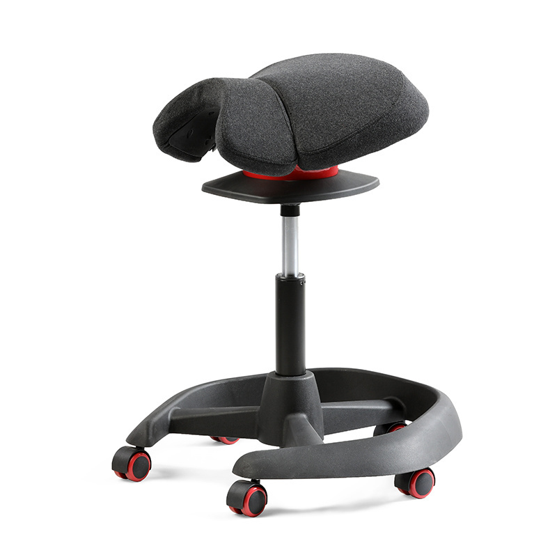 MARATTI Custom LOGO Height Adjustable Swivel Salon Saddle Chair Black