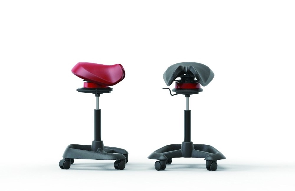 MARATTI Custom LOGO Height Adjustable Swivel Salon Saddle Chair Black