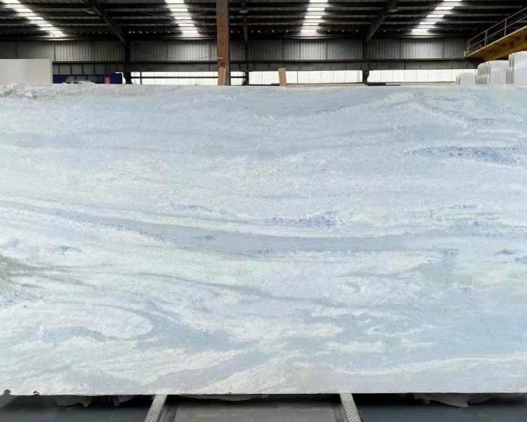 Chinese Factory High Polished Crystal Blue Marble Slabs Onyx Slabs For Reception Table