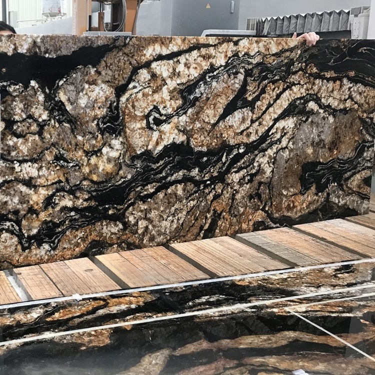 Best stone granite natural nero volcano black big granite slab