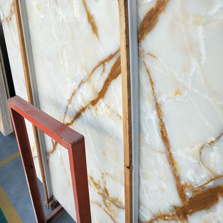 Hot selling natural white onyx marble slab price for luxury project design