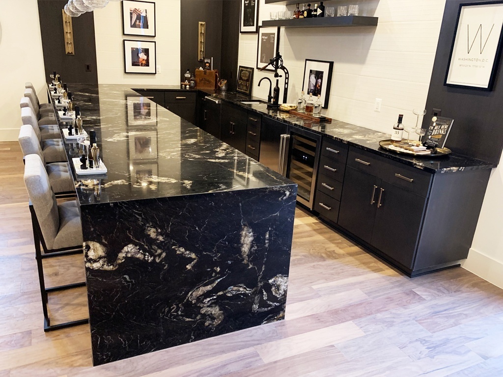 Shining Granite Brazil Titanium Black Granite For Kitchen Bar Stairs Wall Window Sills Black Granite