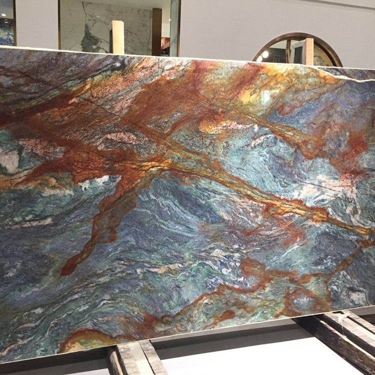 Natural Luxury Stone blue and Gold Van Gogh Granite Slab Price