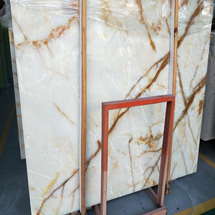 Hot selling natural white onyx marble slab price for luxury project design